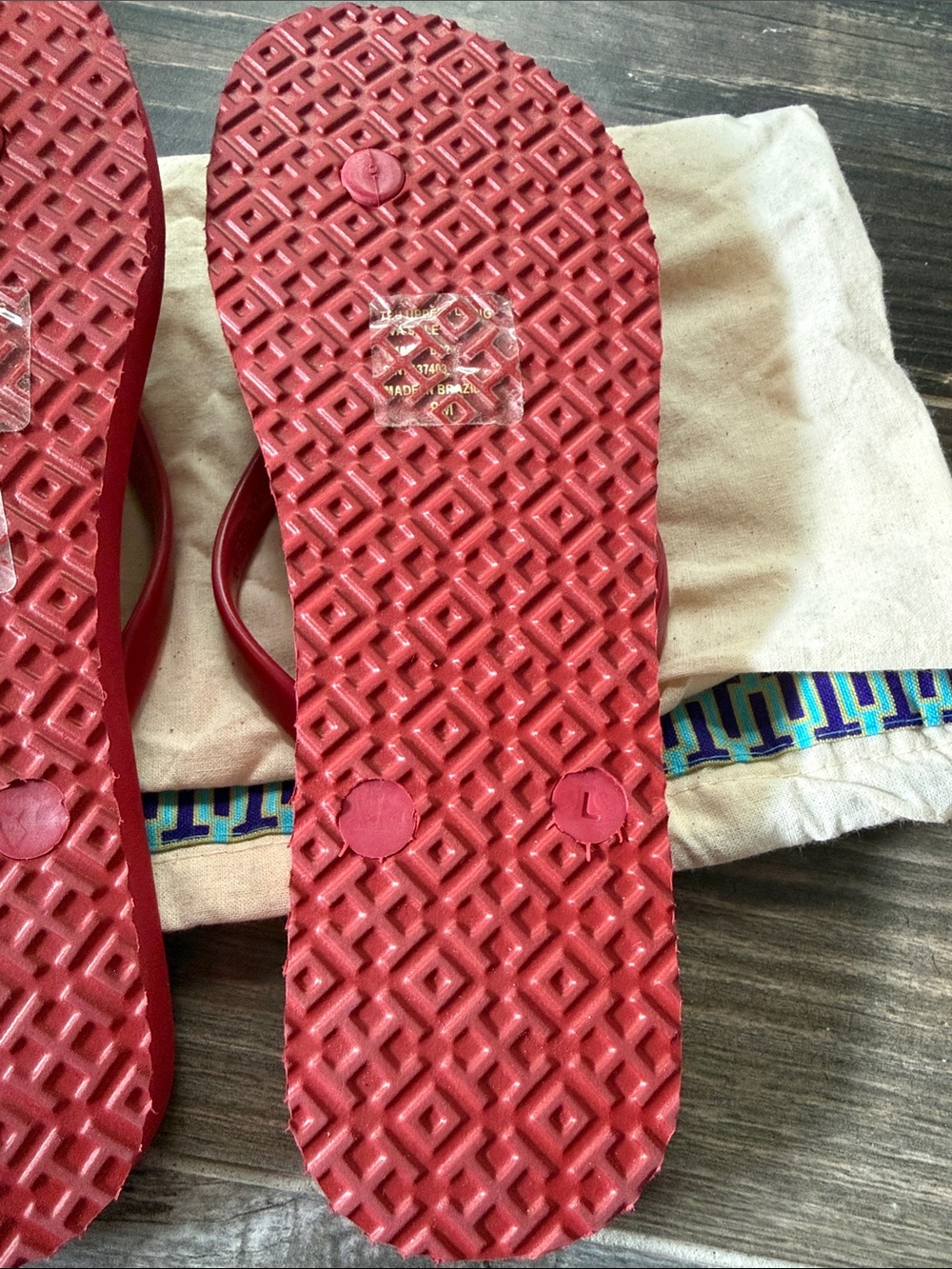 Tory Burch Floral Basket Print Flip Flop Sandals - Picture 3 of 8